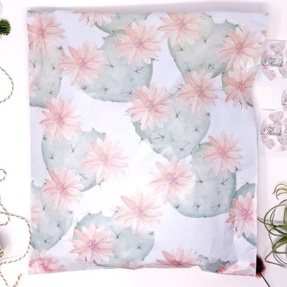 Flowering Cactus Poly Mailers 10x13 Pack of 25 - Picture 3 of 5